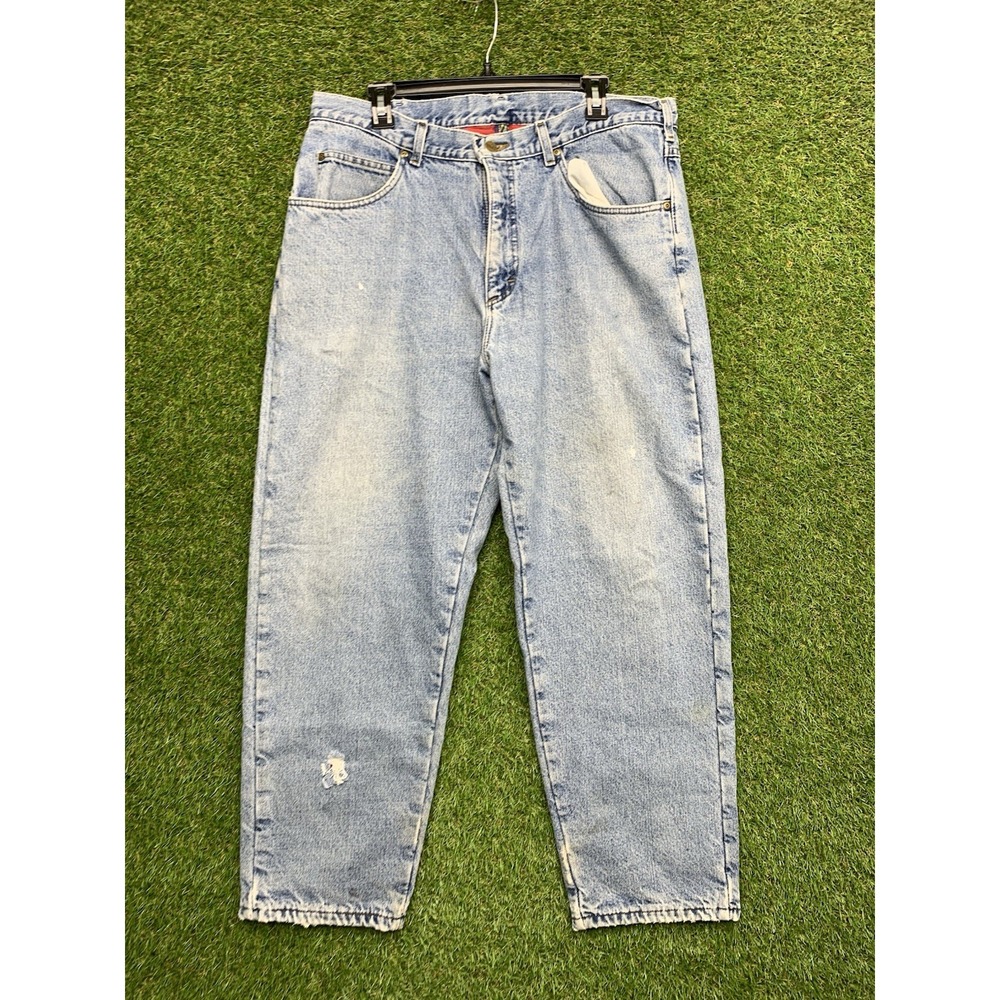 LL Bean Jeans Mens 34x29 Workwear Outdoor Classic Fit Flannel Lined Distressed